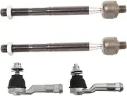 TRQ Front Inner & Outer Tie Rod Set Driver & Passenger Side Inner & Outer Compatible with 2022 Hyundai Kona Electric 2021 Kia Niro Niro EV