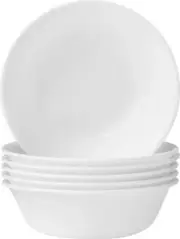 Set of 6 Corelle 532mL Livingware Vitrelle Soup Bowls - Winter Frost White.