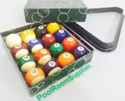 Brand New Kelly Pool Balls and Triangle Set 1 & 7/8" inch in Size ON SALE