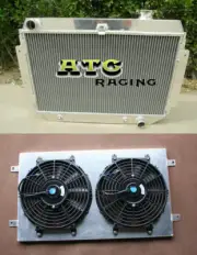 Aluminum for Holden HG HT HK HQ HJ HX HZ V8 Chevy engine AT Radiator+Shroud+ Fan