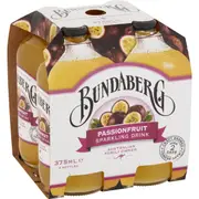 Bundaberg Sparkling Passionfruit Drink 375mL x 4 pack