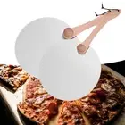 Pizza Paddle Round with Wooden Handle Pizza Shovel for Bread Pasta Kitchen