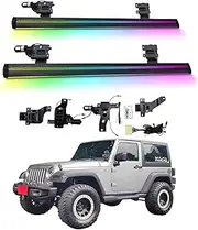 BJOHQ Electric Running Boards Compatible for Jeep Wrangler 2 Door 2013-2017 with Light, SUV, Off-Road & Pickup Trucks - Retractable Truck Steps & Nerf Bars