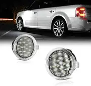 IDIYA New Car Full LED Under Mirror Courtesy Step Light Lamp White Bulbs Compatible with Edge Fusion Flex Explorer Everest Expedition Taurus F150 Range Mustang King Ranch 1604303136 (2 Pack)