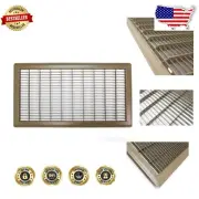 Powder-Coated Brown Fixed Blades Return Air Grille 12" x 24" for HVAC Systems