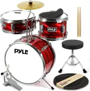 Kids Drum Set, 3 Piece Beginner Junior Drummer Kit with 13" Bass Drum, Snare, To