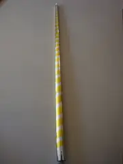 APPEARING CANE PLASTIC YELLOW & SILVER MAGIC TRICKS ILLUSION RIBBON SILK TO WAND