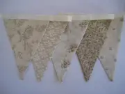Bunting/flags Fabric Creams Present Gift Party Shower Wedding girl