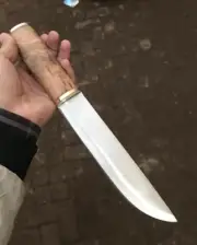 Handmade Long seax knife, hand forged tanto knife, fixed blade knife with cover