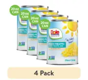(4 pack) Dole Crushed Pineapple in 100% Pineapple Juice, 20 oz Can