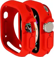 Soft Candy Colors Case for Apple Watch Series Ultra 49MM, Ultra Thin TPU Shockproof Smart Watch Cases Bumper Cover for iWatch Series [No Screen] Big Red