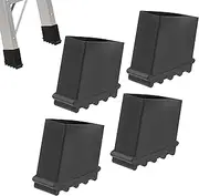 4Pcs Ladder Feet Covers Non-Slip,Rubber Steep Ladder Foot Replacements Non-Skid Extension Ladder Feet Protectors,Household Non-Skid Ladder Cover,Safe Ladder Pads Ladder Accessories(Black)