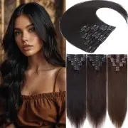 Clip in Hair Extensions 100% Remy Human Hair Extensions Full Head 8PCS Hair Weft