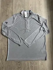 Adidas Quarter Zip Lightweight Melange Pullover Base Layer Size Large