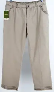 Cabelas Womens British Tan Bedford Cord Casual Pants Khakis Size 14