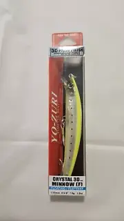 Yo-Zuri Fishing Lure F1146GHCS Crystal 3D Minnow 4 3/8" 1/2 oz Chartreuse Silver