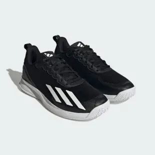 【adidas 愛迪達】休閒鞋 男鞋 運動鞋 網球鞋 Courtflash Speed 黑白 IG9537