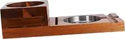 SOESFOUFU Ashtray Cigarett Holder Ash Tray Outdoors Tabletop Wooden Tray for Cup Whiskey and Tray Glass Wooden Glass Trays Whiskey Glass Tray and Rack Ash Tray Brown