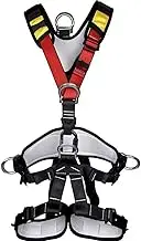 Full body safety harness for mountaineering,caving,rappelling,detachable full body harness belt with main lock,climbing harness with D-rings and foam pad,fall arrest safety harnesses