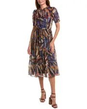 Julia Jordan Chiffon Midi Dress 2 Brown