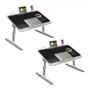 SOGA 2X 70x45cm Black Small Foldable Laptop Bed Table