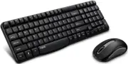 RAPOO X1800S 2.4GHz Wireless Optical Keyboard Mouse Combo Black 1000DPI