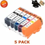 5 PACK PGI-220 CLI-221 Canon PGI-220 BK CLI-221 C/M/Y/BK Ink Cartridge NEW CHIP