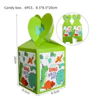 6Pcs Candy Box Dinosaur Party Supplies Tableware Kids Children Birthday Decoration