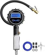 Eacam Digital Tire Pressure Gauge with Inflator, 180 PSI Air Chuck & Compressor Accessories Heavy Duty with Quick Connect Coupler, 0.1 Display Resolution for Trucks, Cars, Motorcycles, Bicycles