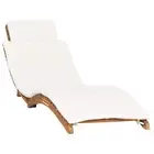 Folding Sun Lounger with Cushion Outdoor Furniture Sofa Solid Wood Teak vidaXL