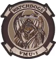 4.5" USMC MARINE CORPS VMU-1 WATCHDOGS WING SQUADRON MILITARY EMBROIDERED PATCH