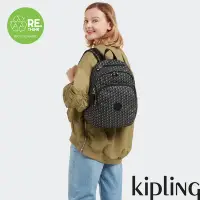 在飛比找Yahoo奇摩購物中心優惠-Kipling 立體K字母撞粉色上方拉鍊後背包-DELIA