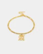 [RAISING HELL] Raising Hell Women's Gothic Letter Anklet Gold - Size W W Gold