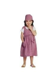 Simplicity Sewing Pattern 5022 Dress Jumper Pockets Hat Girls Size 3-8