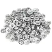 100 Pieces #10-24 Flange Nuts, Serrated Flange Hex Lock Nuts