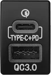 Dual Port USB Charger I400 USB QC 3.0 + TYPE-C PD for Isuzu and Mazda iPhone iPad Galaxy Note Nexus HTC Mobile Smartphone