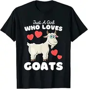 [X.Style] Just A Girl Who Loves Goats - Cute Girls Goats ds890 T-Shirt Black