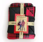 Woolrich Women’s One Size Blanket Fleece Wrap Shawl Black Red Plaid