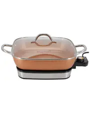 MegaChef 11.81in Electric Fry Pan With Copper Coating