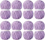 [MABOZOO] 8 Pack Super Bulky Chunky Chenille Yarn for Hand Knitting,Big Yarn for Chunky Blanket,Large Thick Arm Knitting Yarn,Fluffy Soft Plush Jumbo Yarn Crocheting,Purple