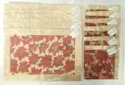 Fashion Industries 6 Placemats Napkins set Gold Lame' Sheer Poinsettia Christmas