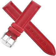 [BeiCheng] CAREG Watch Strap Brown With Rose Gold Clasp Watchband 14mm 18mm 20mm Compatible With DW Daniel Wellington Watch Band Durable (Color : Red-Silvery Buckle, Size : 16mm)