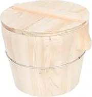 1 Set Cedar Wood Steamed Rice Barrel Kit Sushi Wooden Trays Container for Rice Japanese Rice Tub Container with Lid Bread Containers Wooden Bucket Multi-Function Rice Bucket Japan