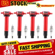 Set of 4 Ignition Coils UF557 Spark Plugs For Dodge Avenger Jeep Compass Patriot (for: Jeep)