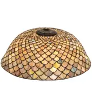 Meyda Tiffany 18933 Tiffany Fishscale 7" Tall Lamp Shade - Beige / Green / Blue