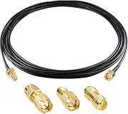 Goupchn Coaxial Cable SMA Male to SMA Female Bulkhead RG174 16.4ft/5m Cable with 3PCS Coax SMA Adapters
