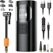 6000mAh Portable Tyre Inflator, 150PSI Digital Air Compressor with Smart Auto-St