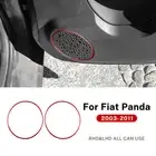 For Fiat Panda 2003-11 Car Door Audio Speaker Ring Frame Cover Red Carbon Fiber
