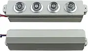 [ruehalf] Range Hood Accessory Control Panel 4 Key Four Key Button Panel Control Mechanical Switch Control Board, Plastic + Metal, Brushed Nickel, One Size