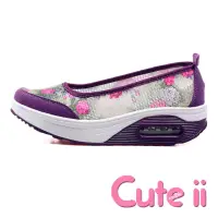在飛比找momo購物網優惠-【Cute ii】柔情玫瑰舒適網面經典娃娃鞋款氣墊美腿搖搖鞋